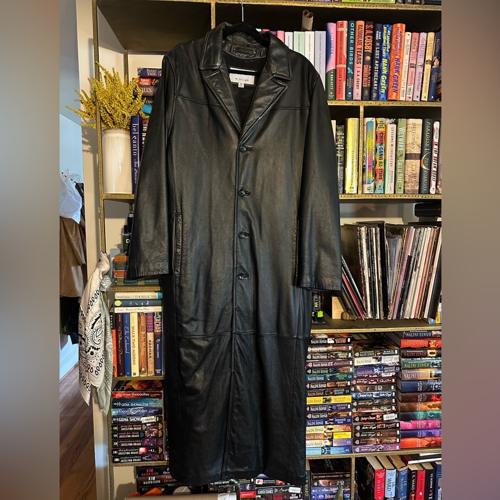 Wilsons Leather Black Trench Coat for Men